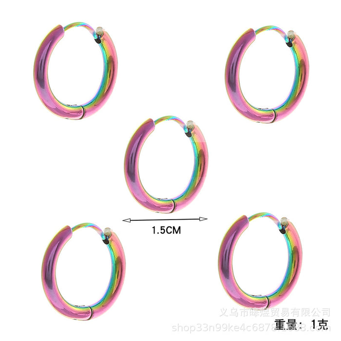 Wholesale earrings titanium steel student punk circle JDC-ES-haoyu003