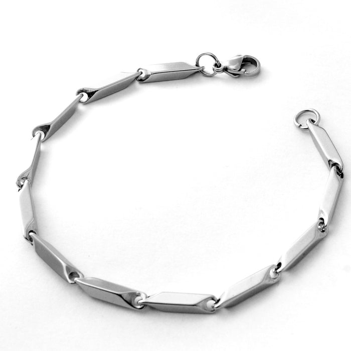 Wholesale Stainless Steel Beveled Melon Seed Chain Stick Chain Bracelet Diamond Chain JDC-BT-KYB004