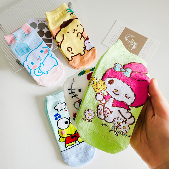 Wholesale socks fabric spring and summer cute cat cartoon sports boat socks JDC-SK-JSD010