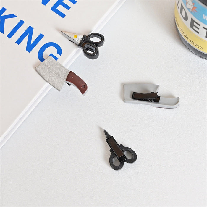 Wholesale Hair Clips Resin Metal Spoof Scissors Kitchen Knife JDC-HC-MBE004