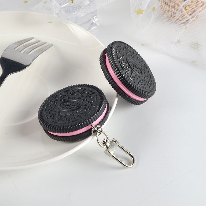 Wholesale PVC Simulation Snack Oreo Cookie Model Keychain MOQ≥5 JDC-KC-HFei001