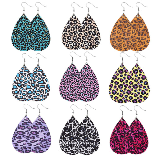 Jewelry WholesaleWholesale Drop Shape Leopard Print PU Leather Earrings MOQ≥2 JDC-ES-Chengy016 Earrings Chengy %variant_option1% %variant_option2% %variant_option3%  Factory Price JoyasDeChina Joyas De China