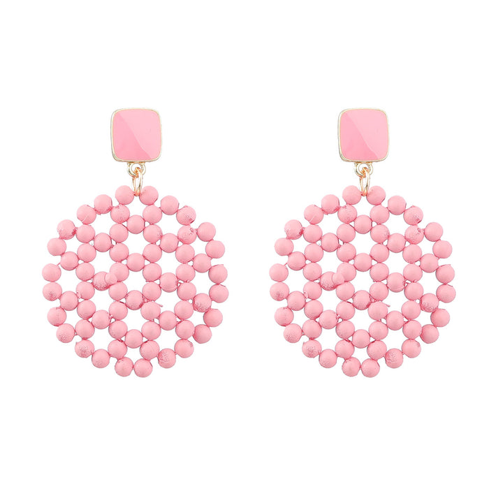 Wholesale Resin Small Ball Mesh Round Geometric Earrings JDC-ES-JL1017