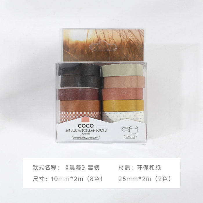 Wholesale Tape Paper Solid Color DIY Student 10pcs JDC-TP-WeiL001