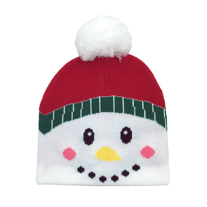 Wholesale Hat Woolen Christmas Cartoon Fur Ball Knitted Hat JDC-FH-AXing012