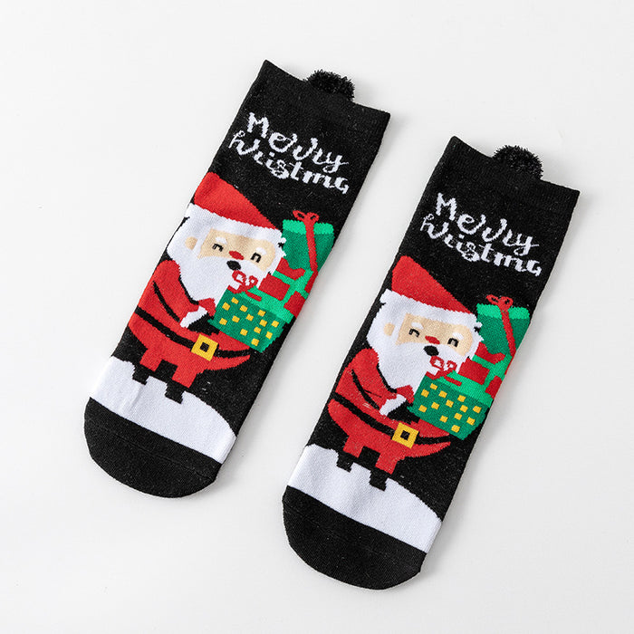 Wholesale Socks Cotton Christmas Stereo Ear Socks MOQ≥3 JDC-SK-BingTao001