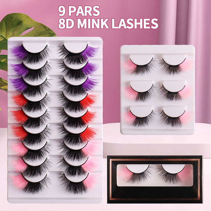 Wholesale High Imitation Color Fried Thick Curly Mink Hair False Eyelashes JDC-EY-JST006