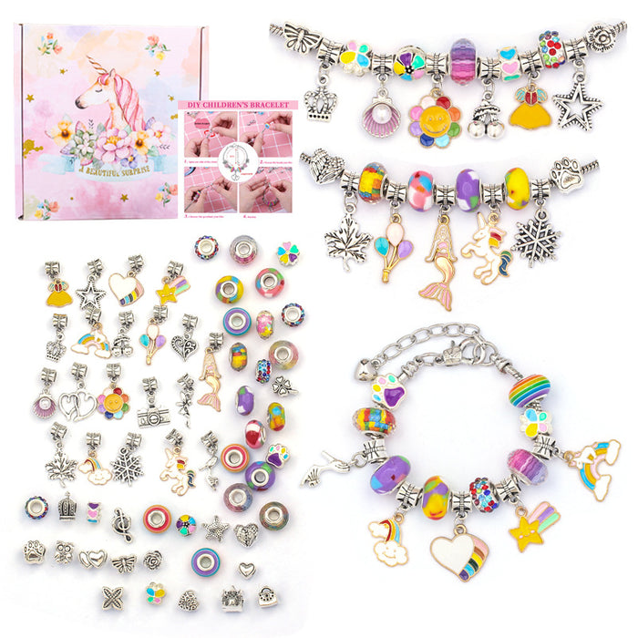 Wholesale Children's DIY Dazzling Colorful Crystal Beaded Bracelet Alloy Set JDC-DIY-YouT001