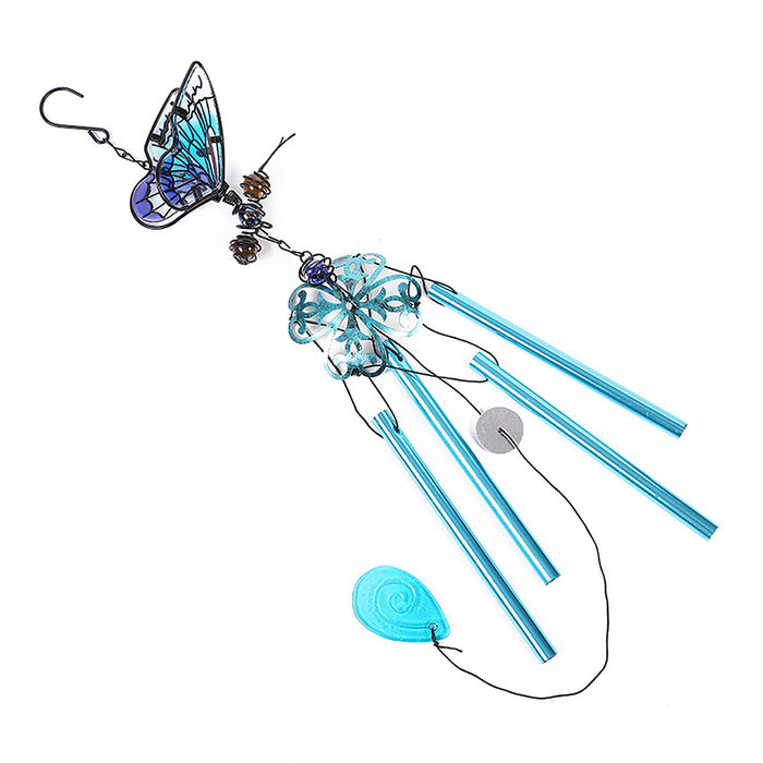 Wholesale Butterfly Painted Metal Iron Glass Wind Chimes JDC-WC-ZYang007