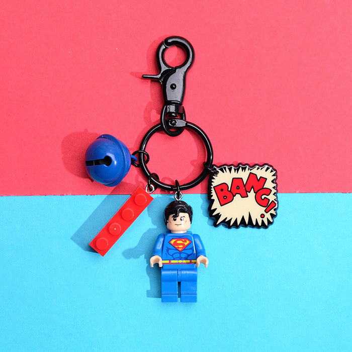 Wholesale Cartoon Resin Building Blocks Keychain (M) JDC-KC-QMou010