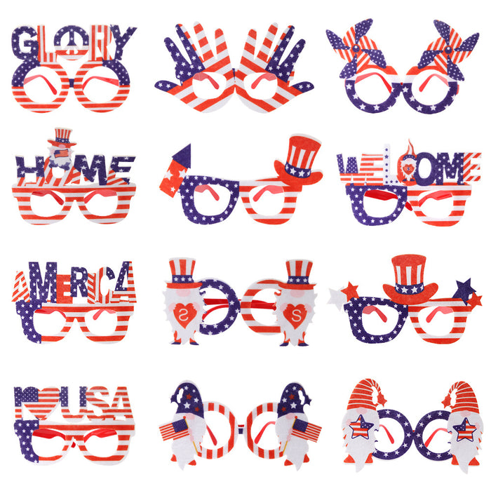 Wholesale 4th of July Independence Day Glasses American National Day Party Flag Glasses Frames JDC-SG-BaoF001