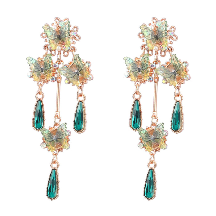 Wholesale Multilayer Resin Butterfly Earrings Boho Ethnic Style JDC-ES-JL1020