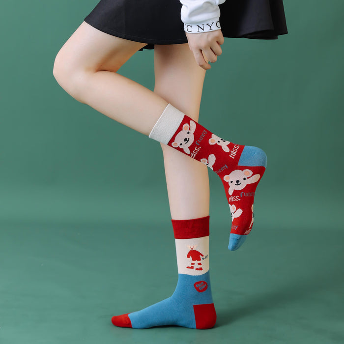 Wholesale trendy socks cotton socks high socks creative cartoon flower JDC-SK-MianZu003