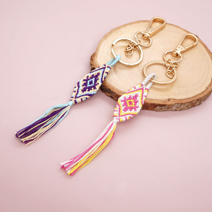 Cadena de tasel de hilo de algodón antiguo al por mayor Cadena de llave de borde JDC-KC-YXZ002