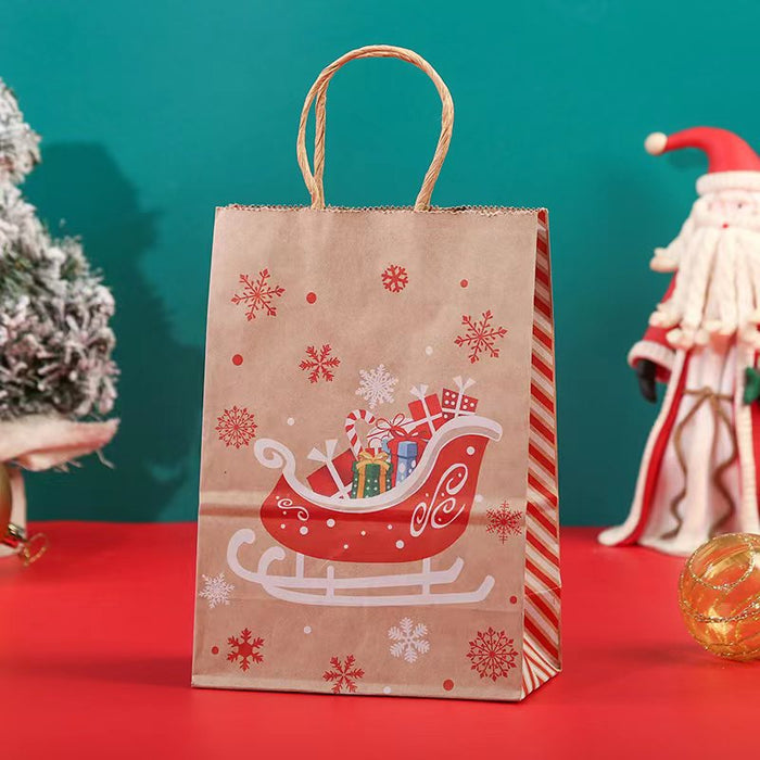 Wholesale Gift Bag Kraft Paper Christmas Tree Elk Party Gift Bag MOQ≥12 JDC-GB-Ganrui016