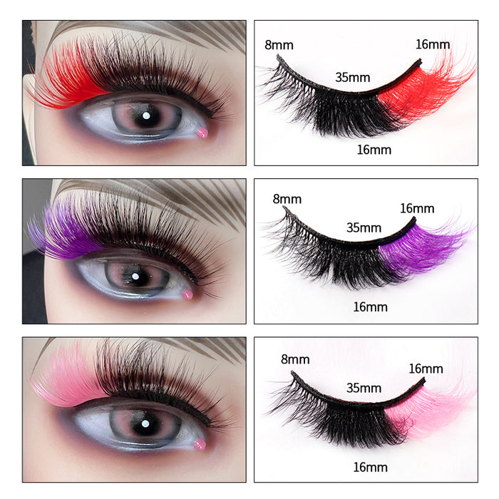 Wholesale High Imitation Color Fried Thick Curly Mink Hair False Eyelashes JDC-EY-JST006