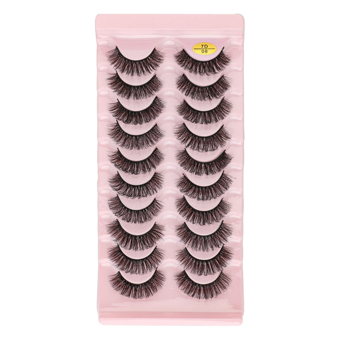 Wholesale volume false eyelashes 7D curling natural thick 10 pairs JDC-EY-LanJL003