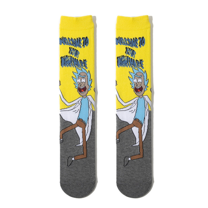 Wholesale socks cartoon medium and long tube skateboard personality socks (M) JDC-SK-HuiHe007