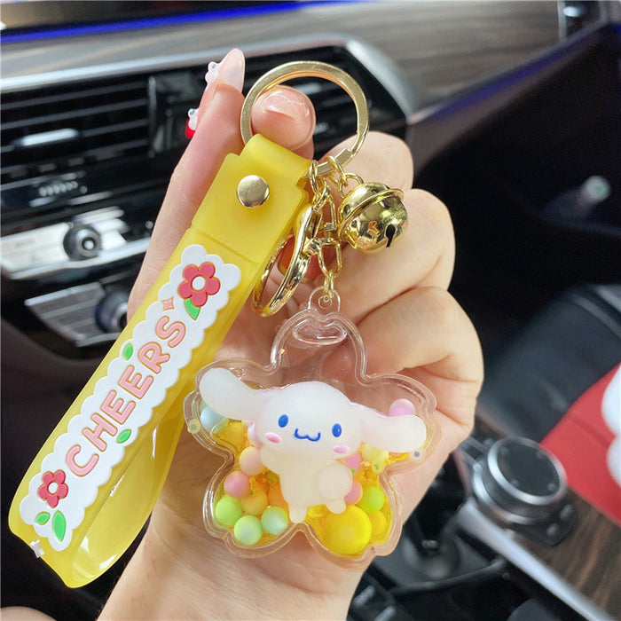 Wholesale Keychains PVC Acrylic Hardware Luminous Quicksand Bottle Cute Cartoon JDC-KC-TianC002