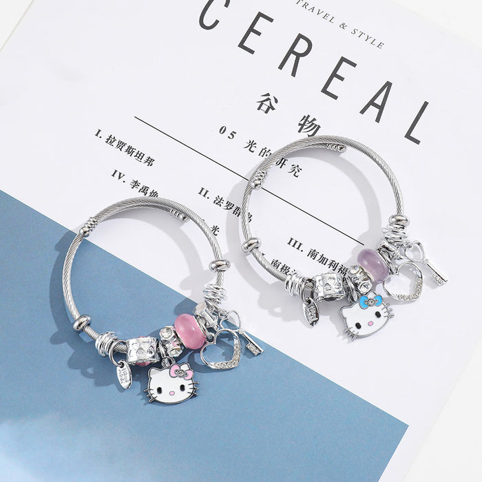 Jewelry WholesaleWholesale Small Fresh Crystal Cute Cat Bracelet MOQ≥2 JDC-BT-ZheQ015 Bracelet 喆琦 %variant_option1% %variant_option2% %variant_option3%  Factory Price JoyasDeChina Joyas De China