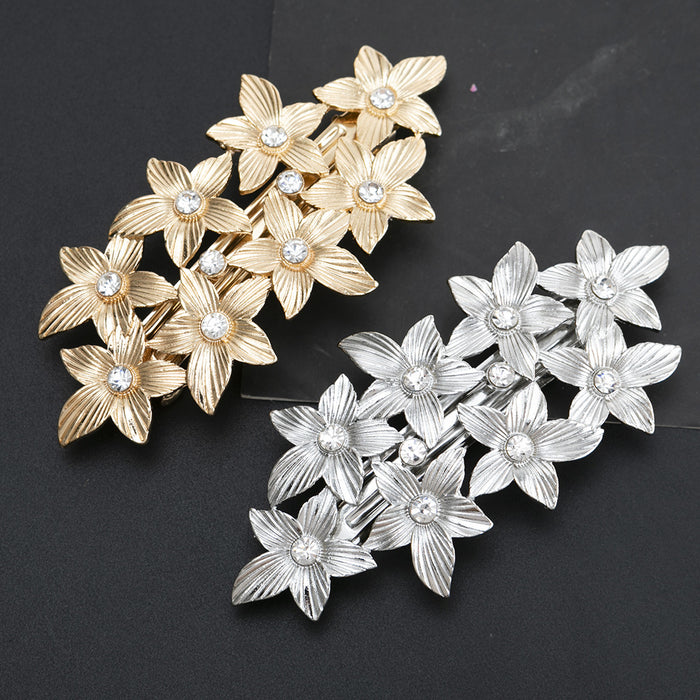 Wholesale Hair Clips Alloy Electroplating Vintage Luxury Metal Texture Leaves JDC-HC-Jingjie021