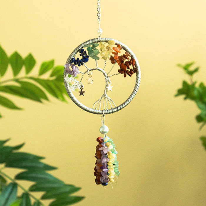 Wholesale high-end crystal stone car hanging hand-woven dreamcatcher MOQ≥2 JDC-DC-MYing009