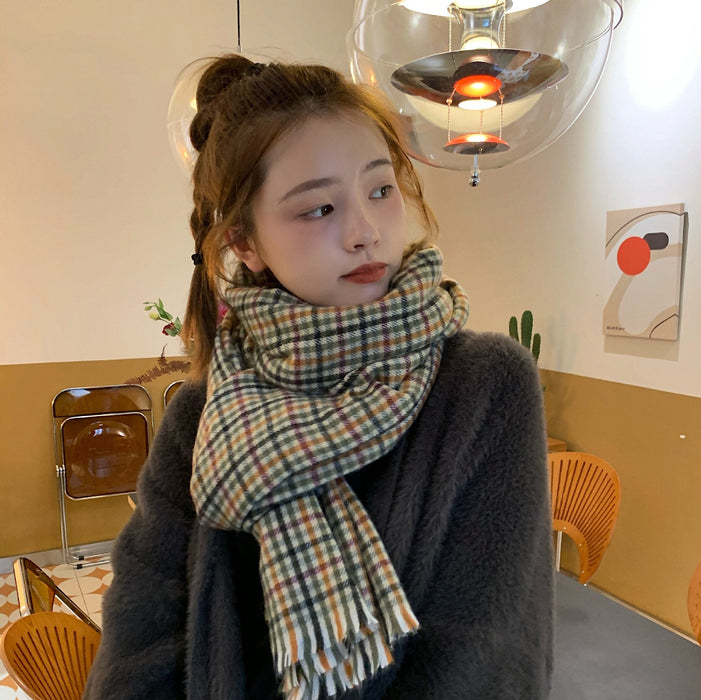 Wholesale Scarf Cashmere Warm Winter Shawl Plaid JDC-SF-Zhenl001