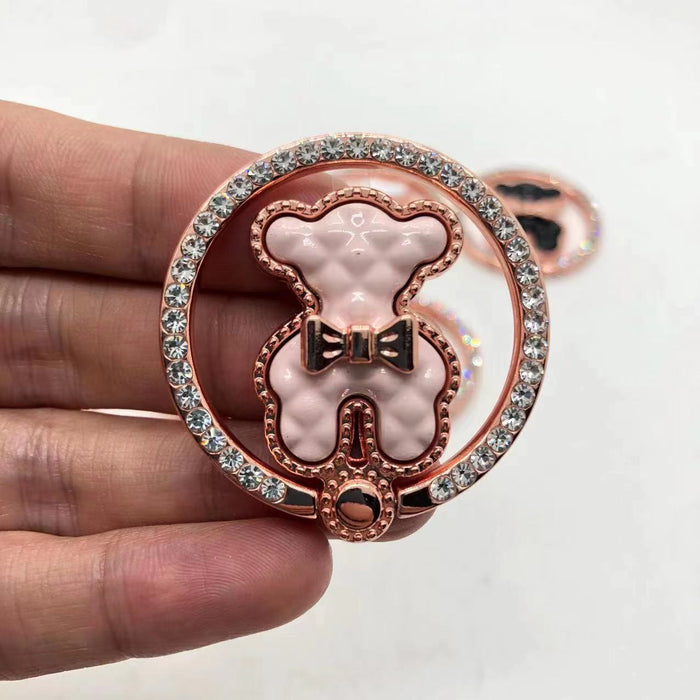 Wholesale Grips Zinc Alloy Bear Cartoon Mobile Phone Ring Buckle Paste MOQ≥2 JDC-PS-AKK002