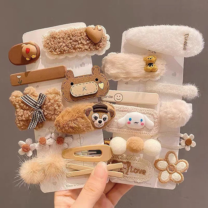 Wholesale milk coffee plush hair clip side clip  JDC-HC-YuTing004