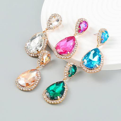 Jewelry WholesaleWholesale Drop Shape Alloy Color Rhinestone Earrings JDC-ES-JL941 Earrings 氿乐 %variant_option1% %variant_option2% %variant_option3%  Factory Price JoyasDeChina Joyas De China