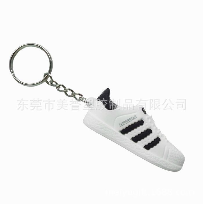 Wholesale PVC Soft Adhesive Mini White Shoes Keychain (F) MOQ≥10 JDC-KC-MeiYu003