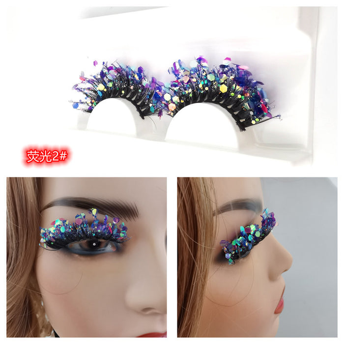 Wholesale 3D Luminous Synthetic Fiber False Eyelashes Glow  MOQ≥3 JDC-EY-ZXin001