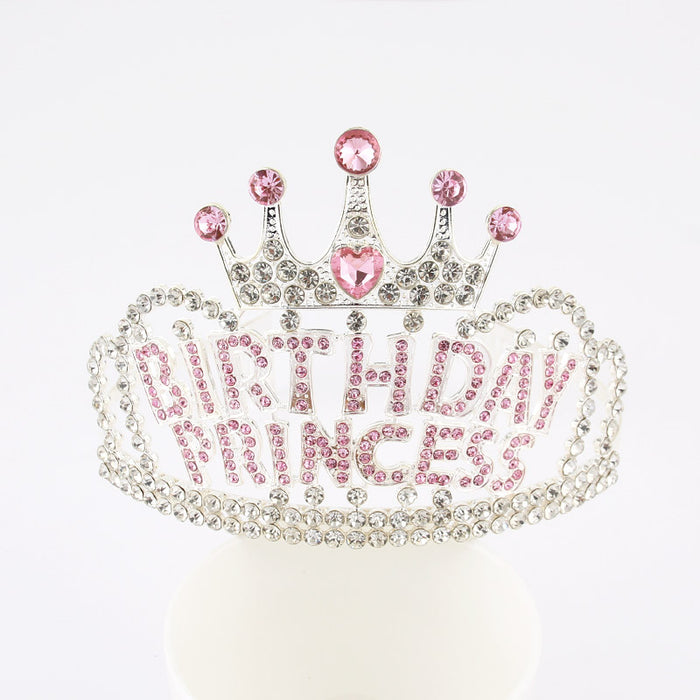 Jewelry WholesaleWholesale Birthday Crown Rhinestone Metal Headband MOQ≥2 JDC-HD-YCh008 Headband 一诚 %variant_option1% %variant_option2% %variant_option3%  Factory Price JoyasDeChina Joyas De China