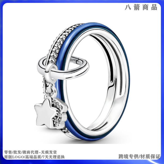 Wholesale Sterling Silver ME Lucky Bottle Cap Ring Set JDC-RS-BaJ001