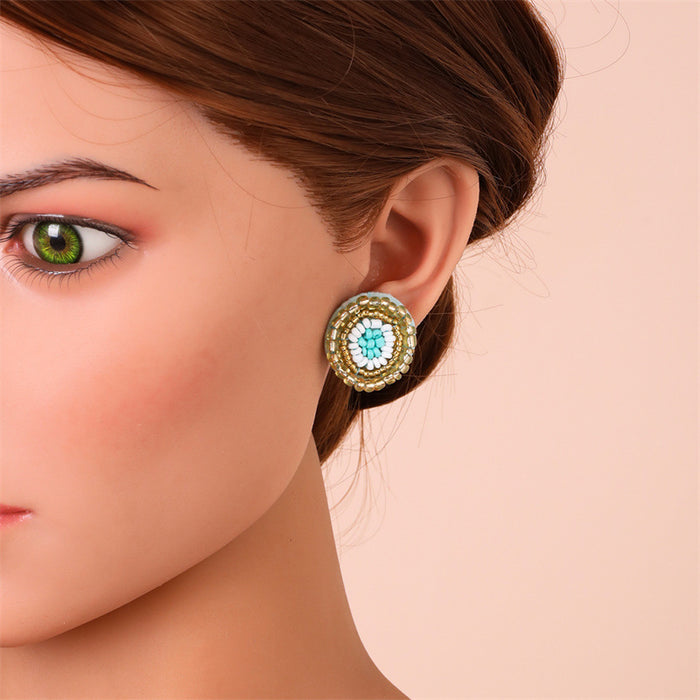 Wholesale Earrings Beads Woven Boho Eyes JDC-ES-GuTe045