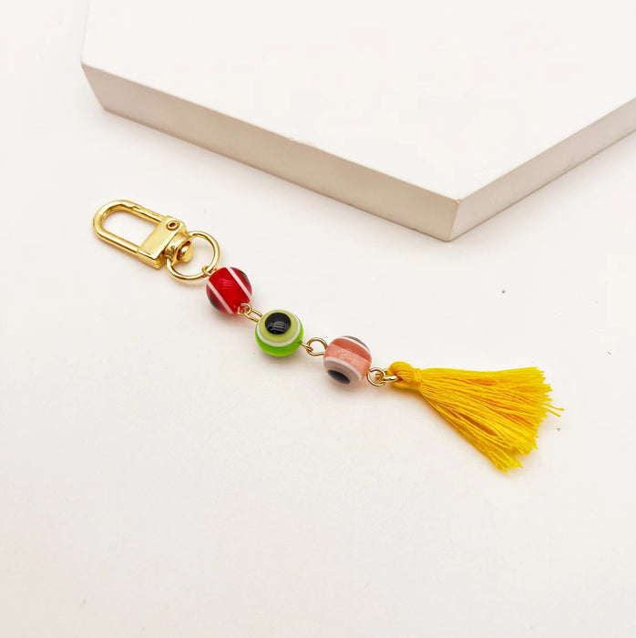 Wholesale Keychains Metal Turkey Devil's Eye Tassel MOQ≥2 JDC-KC-QingH001