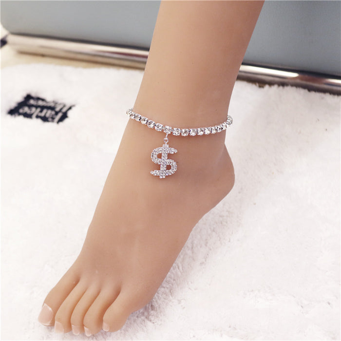 Wholesale Crystal Money Rhinestone Anklet JDC-AS-JiaZ004