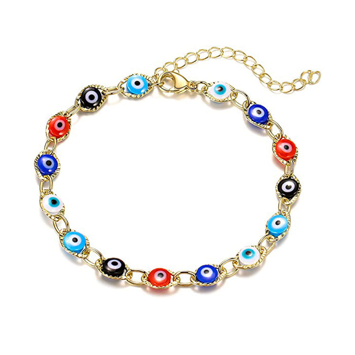 Wholesale Devil's Eye Anklet Lucky Blue Eyes Boho MOQ≥2 JDC-AS-ChuJ002