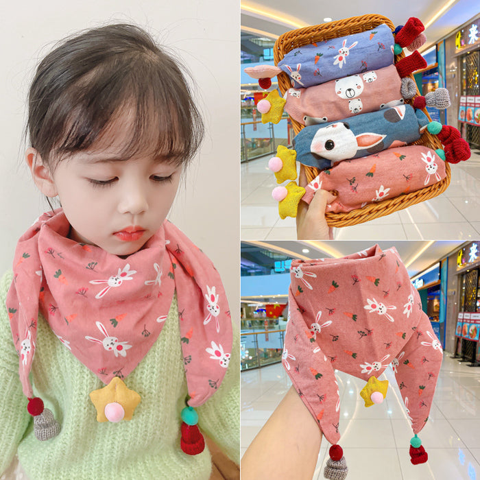 Wholesale Scarf Cotton Triangle Towel Keep Warm Kids Cute JDC-SF-Jinj001