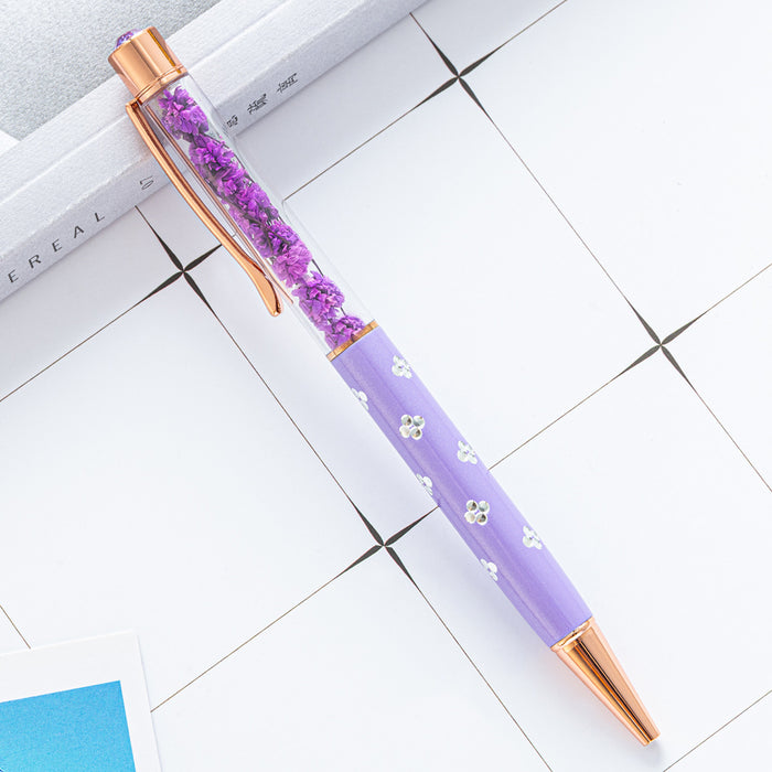 Wholesale Dried Flower DIY Metal Ballpoint Pen MOQ≥2 JDC-BP-Huah058