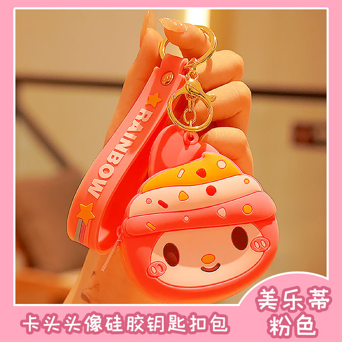 Wholesale keychain pvc cute doll coin purse key pendant JDC-KC-XTang006