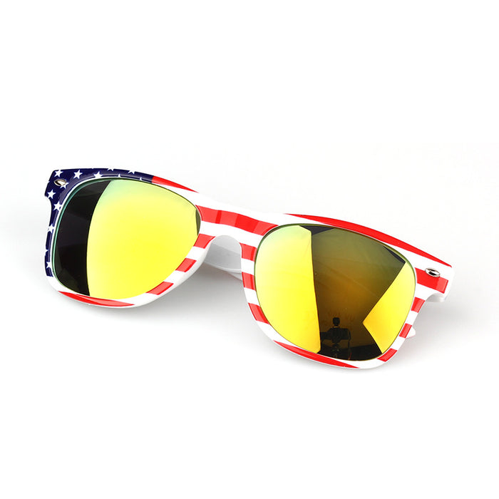 Wholesale 4th of July Classic Rice Nail Transparent American Flag Sunglasses Independence Day JDC-SG-ZuoL001