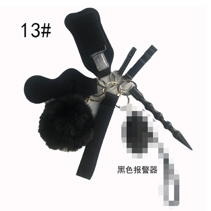 Jewelry WholesaleWholesale self-defense keychain anti-wolf alarm 9 piece set hair ball Self defense keychain JDC-KC-Meic007 Keychains 美畅 %variant_option1% %variant_option2% %variant_option3%  Factory Price JoyasDeChina Joyas De China