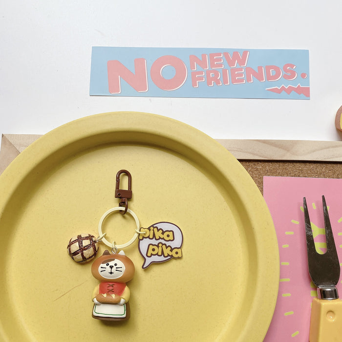 Wholesale Cartoon Food Toy Simulation Bread Resin Keychain MOQ≥2 JDC-KC-ShuoK001