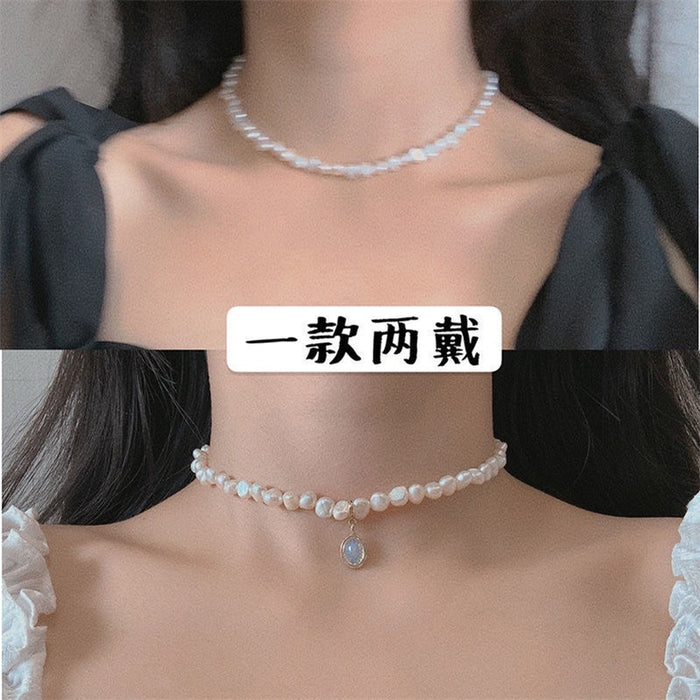 Wholesale Necklace Pearl Moonstone Clavicle Chain JDC-NE-ZhuJ016