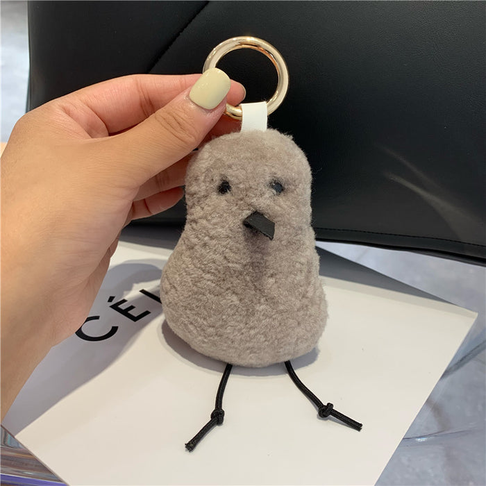 Wholesale Keychains For Backpacks ugly cute cute real wool bird car keychain pendant JDC-KC-DJu004