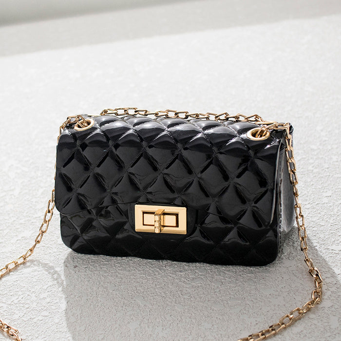 Wholesale Shoulder Bag PVC Rhombus Chain Pearlescent Diagonal Span JDC-SD-KLD003