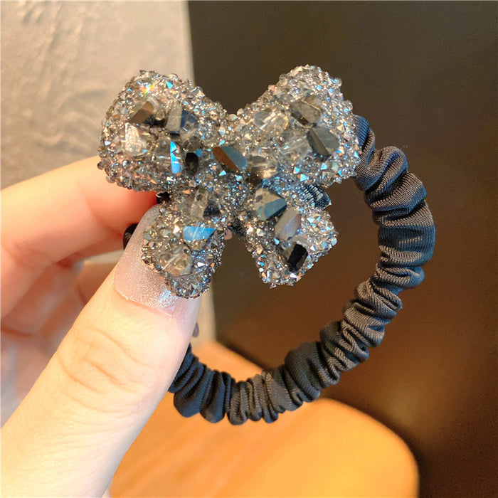 Jewelry WholesaleWholesale Retro Small Fragrance Hair Ring Flash Diamond Flower Bow JDC-HS-Nuanm002 Hair Scrunchies 暖铭 %variant_option1% %variant_option2% %variant_option3%  Factory Price JoyasDeChina Joyas De China