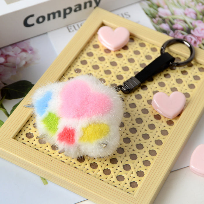 Wholesale Mink Cat's Claw Hair Ball Keychain MOQ≥2 JDC-KC-HGuan002