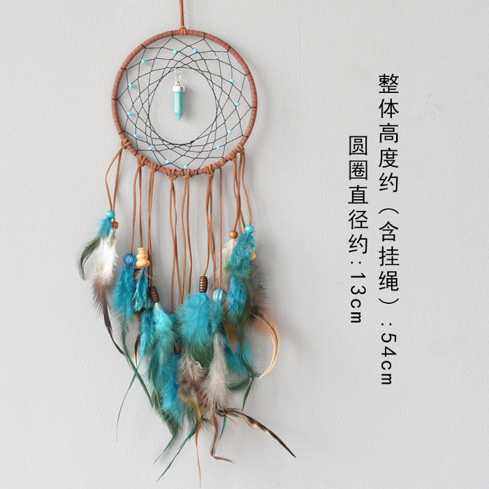 Wholesale Feather Wooden Bead Woven Dreamcatcher JDC-DC-WEC001